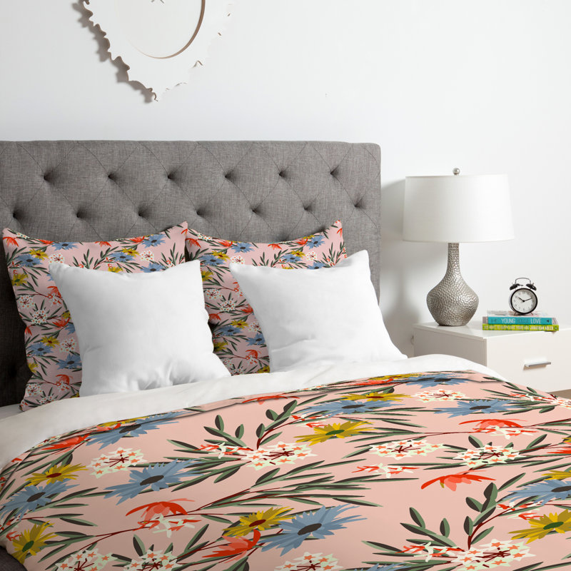 Holli Zollinger Polyester Floral Duvet Cover, King Duvet Cover + 2 King Shams