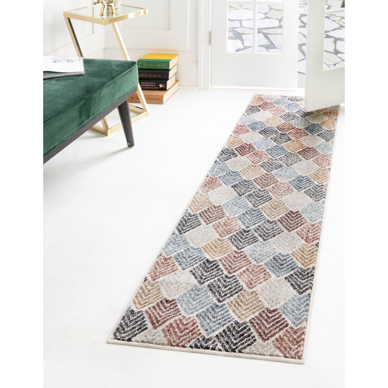 Geometric Indoor Rug, Runner 2'7" x 12'