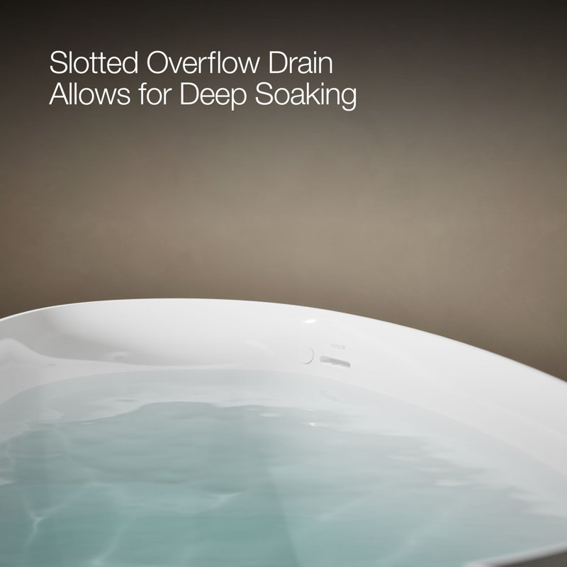 Veil® 65.375" x 36.75" Soaking Freestanding Bath