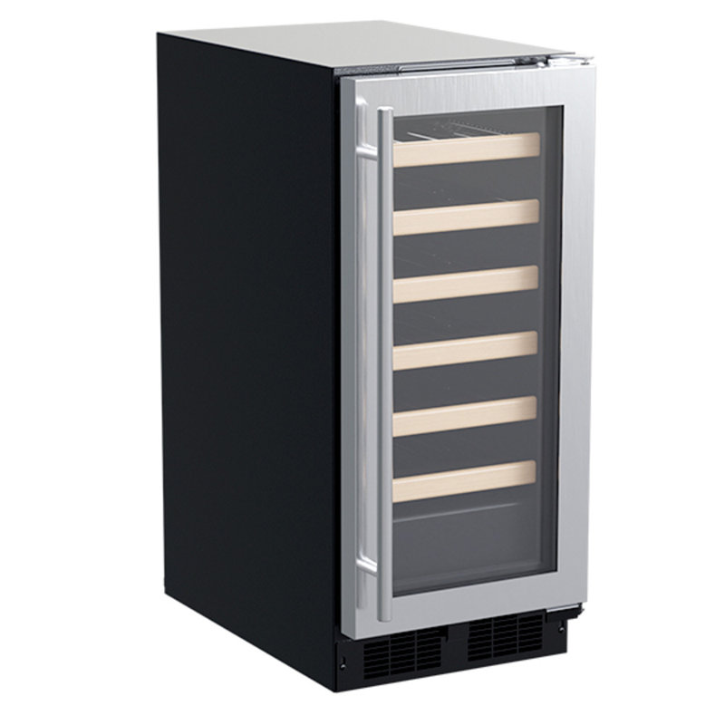 14.88" 24 Bottle Single Zone Built-In Wine Refrigerator with Stainless Steel Frame Glass Door