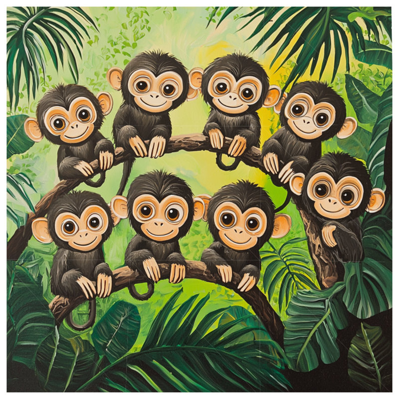 Monkeys Bedding Animals Comforter Bohemian Boho, Twin