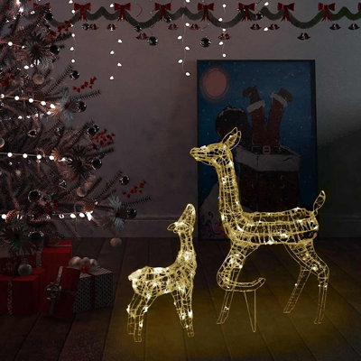 Reindeer Family Acrylic Christmas Lighting Decoration with 160 LEDs