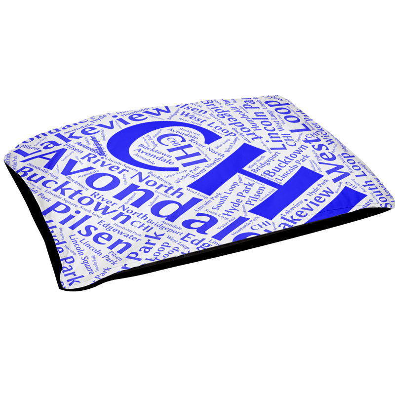 Oreiller rectangulaire designer, Grand L 50 po x l 40 po, Noir, Chicago