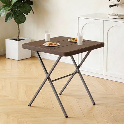 27 Inch Square Folding Coffee Table, 400 LBS Heavy Duty Portable Foldable Card Table with HDPE Tabletop, Indoor Outdoor Patio Camping Table