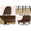Ensemble de 4 chaises de salle à manger, chaises de style moderne, sièges rembourrés en cuir, chaise de cuisine en forme de cuillère avec pieds en métal, chaises de salle à manger pour cuisines de restaurant