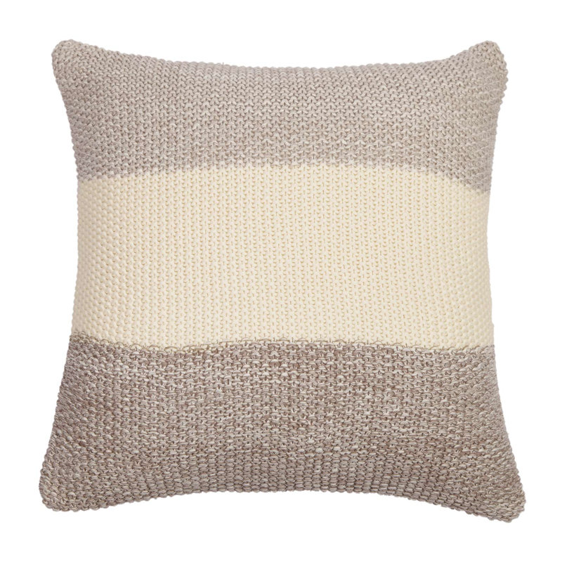 Marl Moss Stripe Striped 20" Throw Pillow, Warm Gray/Natural Stone