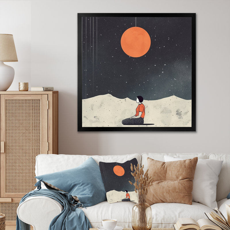 Minimalisme solidaire paysage II sur toile, H 30 po x l 30 po x P 1 po, Cadre photo noir
