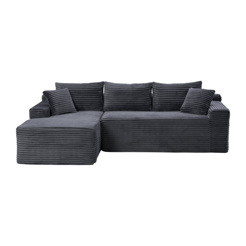 Compression Cloud Sectionals, Corduroy L Shape Modern Sofa For Home