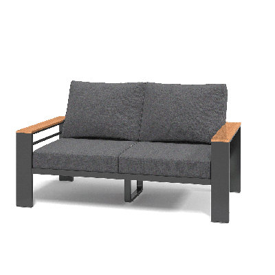 54.3'' Modern Outdoor 2-Person Aluminum Sofa