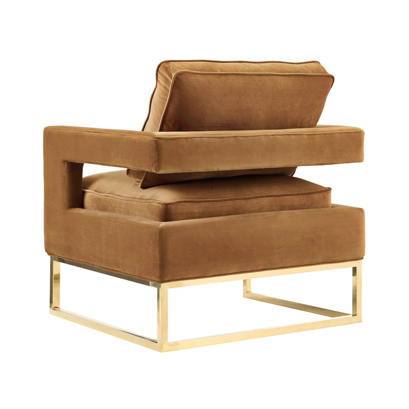 Avery Velvet Armchair, Brown