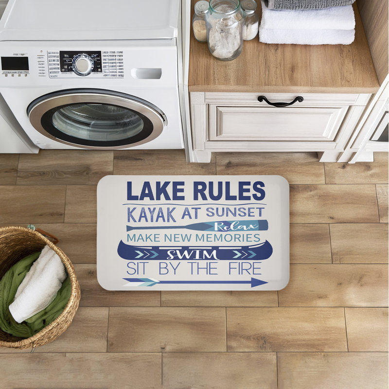 Tapis de sol anti-fatigue imprimé Lake Time Traditions, par Louise Allen Designs, 30 po x 18 po