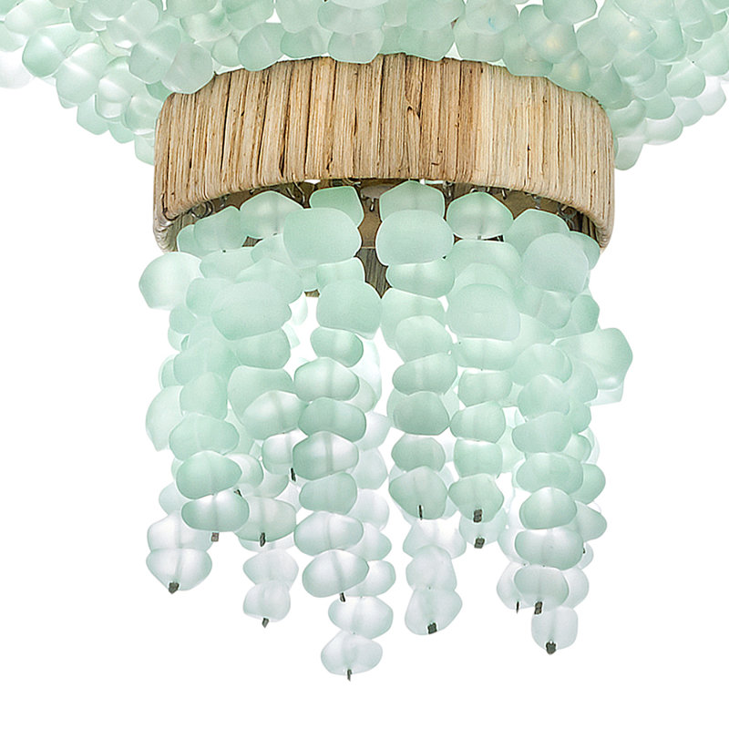 Dune 4 - Ligh Crystal Tiered Pendant, Burnished Gold/Blue