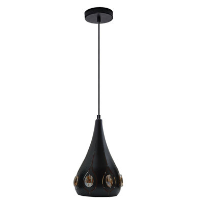 ConCo 1 - Light Single Teardrop Pendant with Crystal Accents