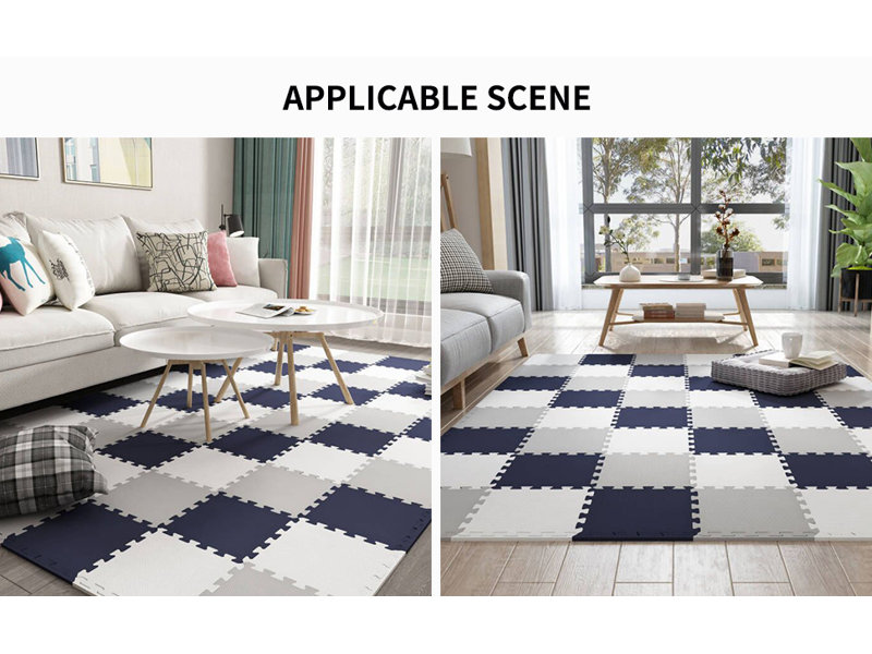 71'' Blue, White, and Gray Foam Interlocking Playmat Set