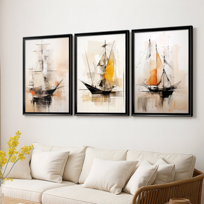 NAUTICAL Series CECLXI - Toile tendue avec châssis sur mesure - 3 pièces