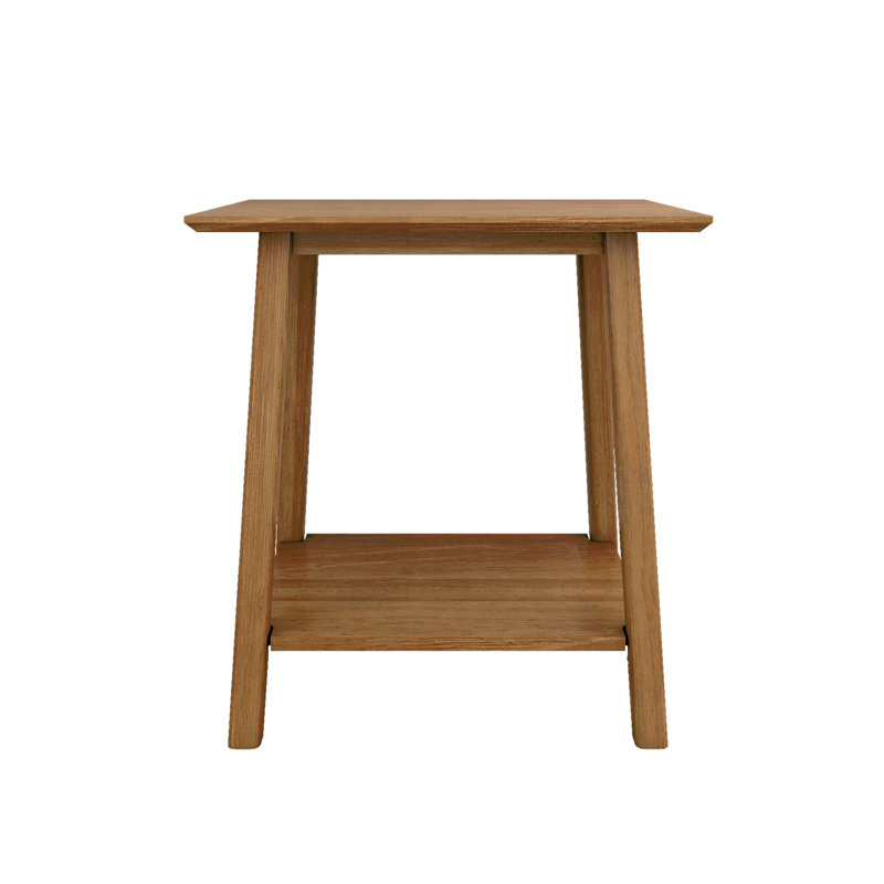 Table de chevet en bois massif Ladora, Brun