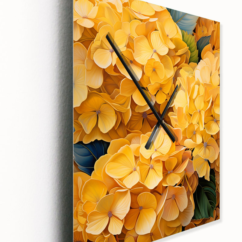 Horloge murale jaune surdimensionnée - jaune, H 32 po x l 24 po x P 1 po