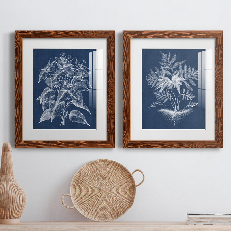 «Foliage Chintz II», reproduction encadrée - prêt à accrocher, H 24 po x l 36 po x P 1,5 po, Papier avec cadre érable, Blanc