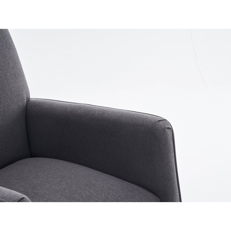 Chaise berçante rembourrée Lebbie, Gris foncé