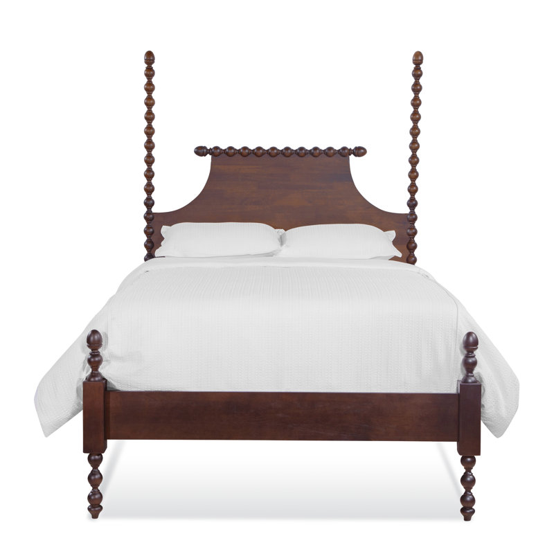 Mary Spindle Four Post Bed, Queen, Java