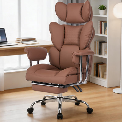 Ergonomic Executive Chair with Headrest, Padded Armrest and Footrest