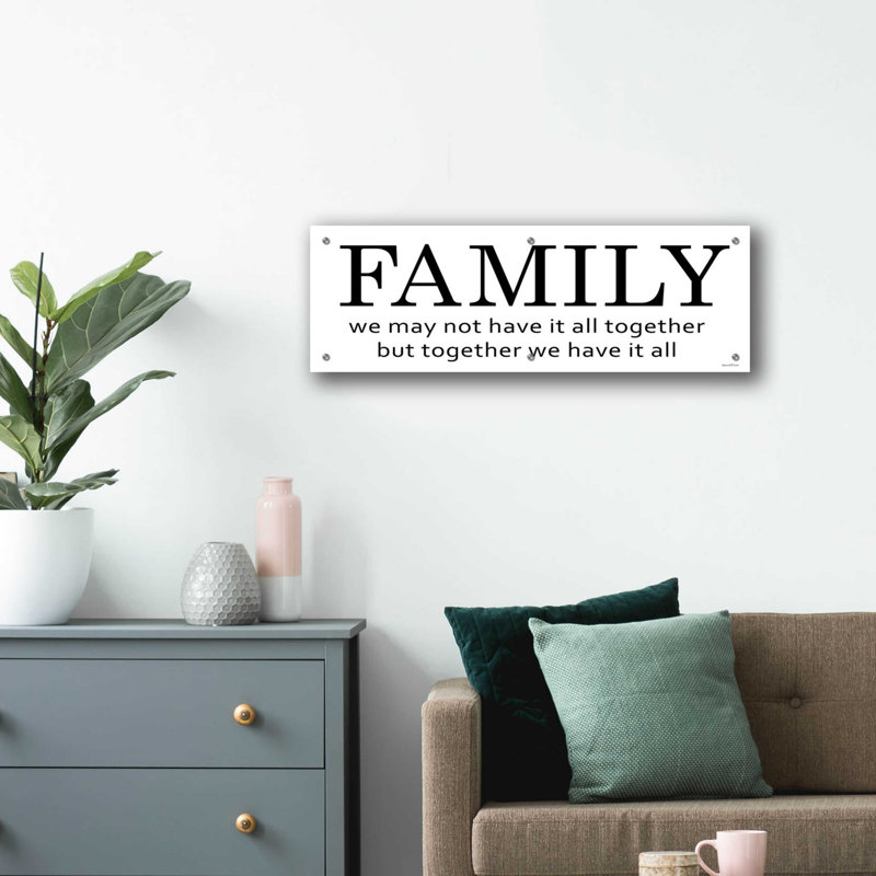 Famille - art textuel sans cadre, H 12 po x l 36 po x P 0,2 po