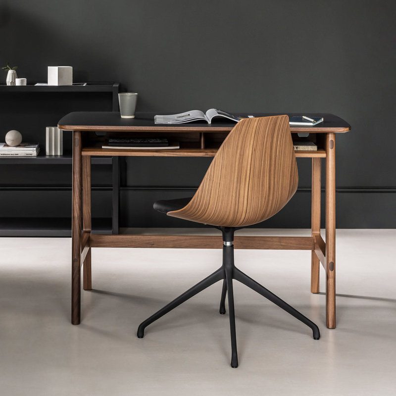 Dulwich Desk, Walnut, Hpl Laminate Black