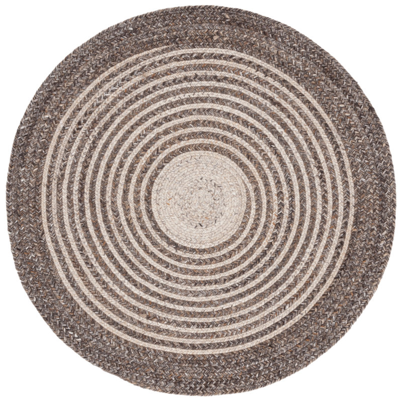 Tapis géométrique tressé à la main tissé à la main tressé 809, Rond 6 pi