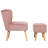 Abarca Velvet Slipper Chair with Ottoman-1118996312
