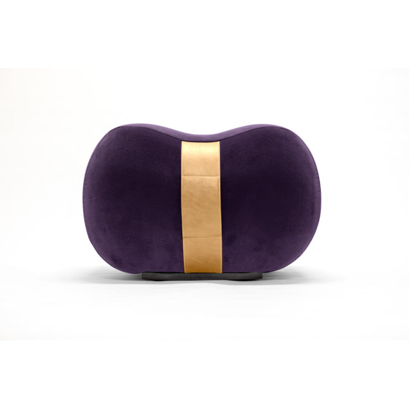 Milo Velvet Ottoman, Violet/Umber Velvet