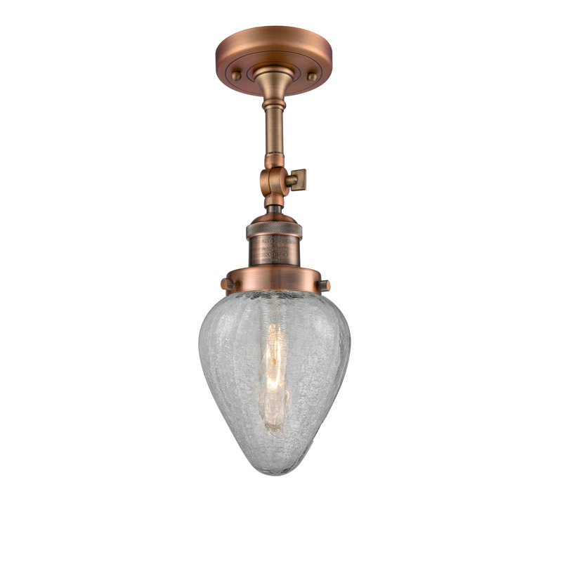 Plafonnier semi-encastré en pot à 1 lumière de 6,5 po Shauna, Cuivre antique