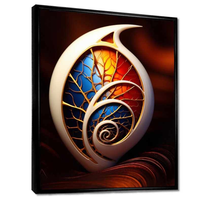 Infinity Leaf - Botanicals, art mural, Cadre flottant noir, H 20 po x l 12 po