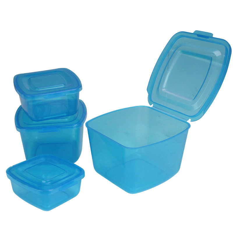 Contenants gigognes pour aliments avec couvercles attachés