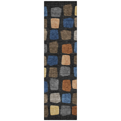 Machine Washable Indoor/Outdoor Chantille ACN2501 Squares Rug