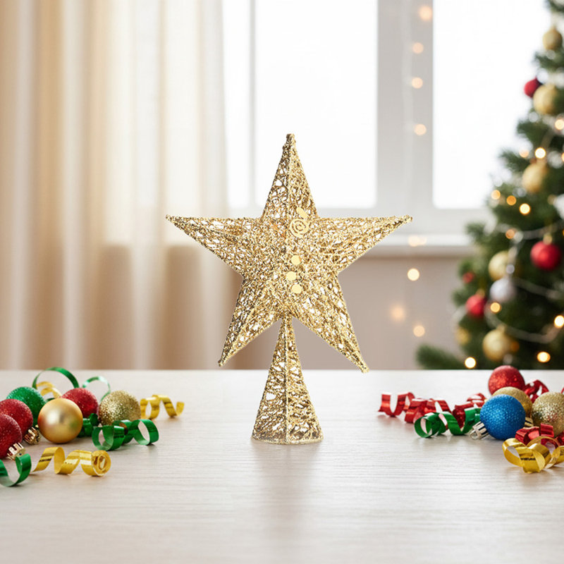 Metal Other Tree Topper, Gold, 35cm H x 25cm W x 25cm D