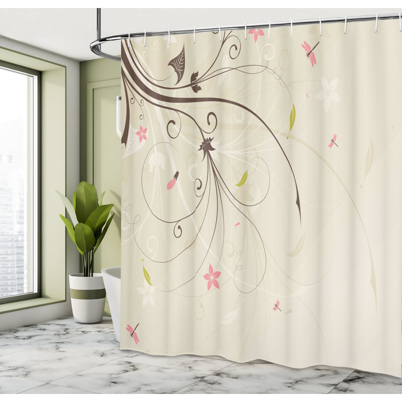 Ensemble de rideau de douche et crochets Dragonfly, H 84 po x l 69 po