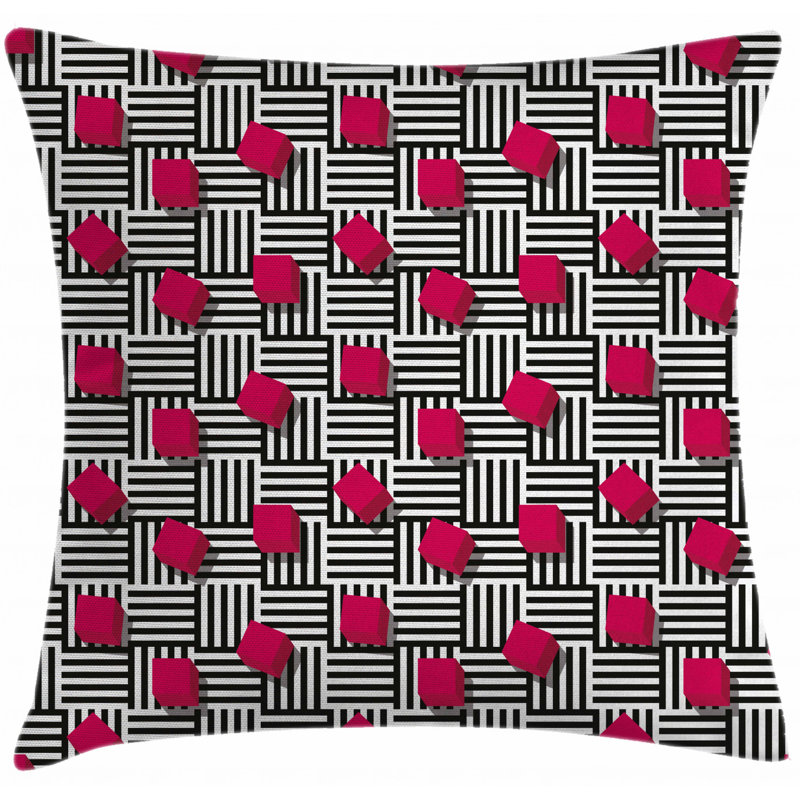 Housse de coussin décoratif d’intérieur/extérieur 28" géométrique