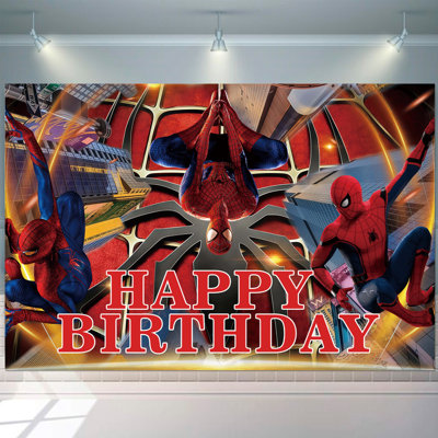 70,8 po x 43,3 po fond Spiderman, toile de fond d'anniversaire Spiderman pour décorations d'anniversaire Spiderman