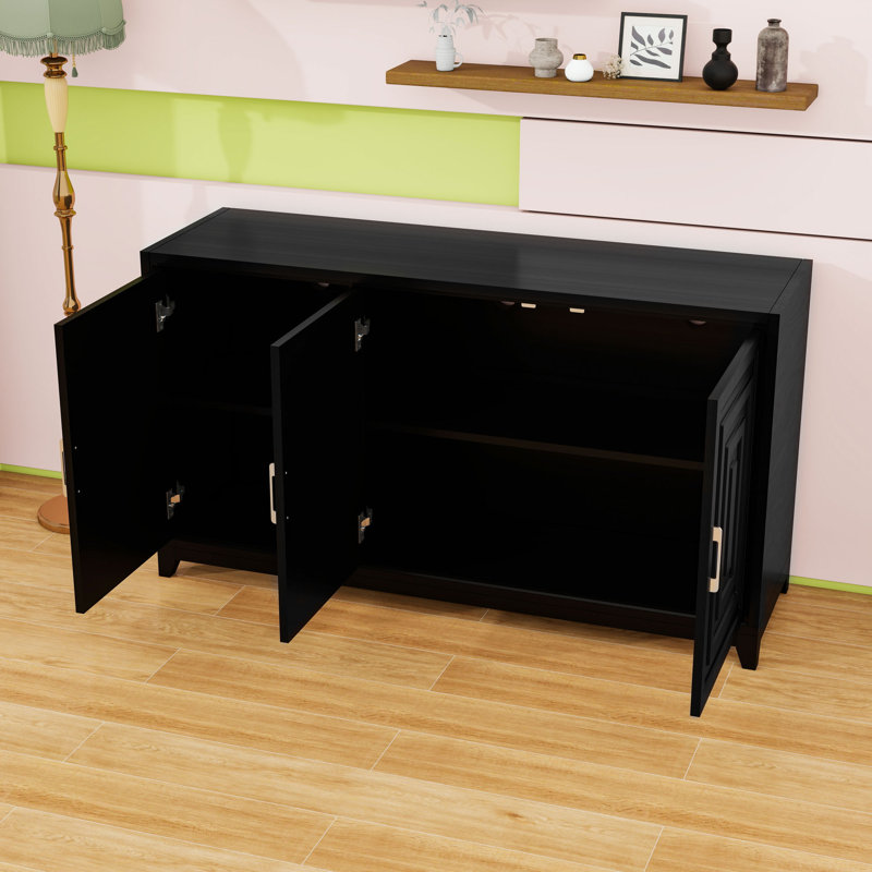 Buffet en bois avec armoire et tablettes