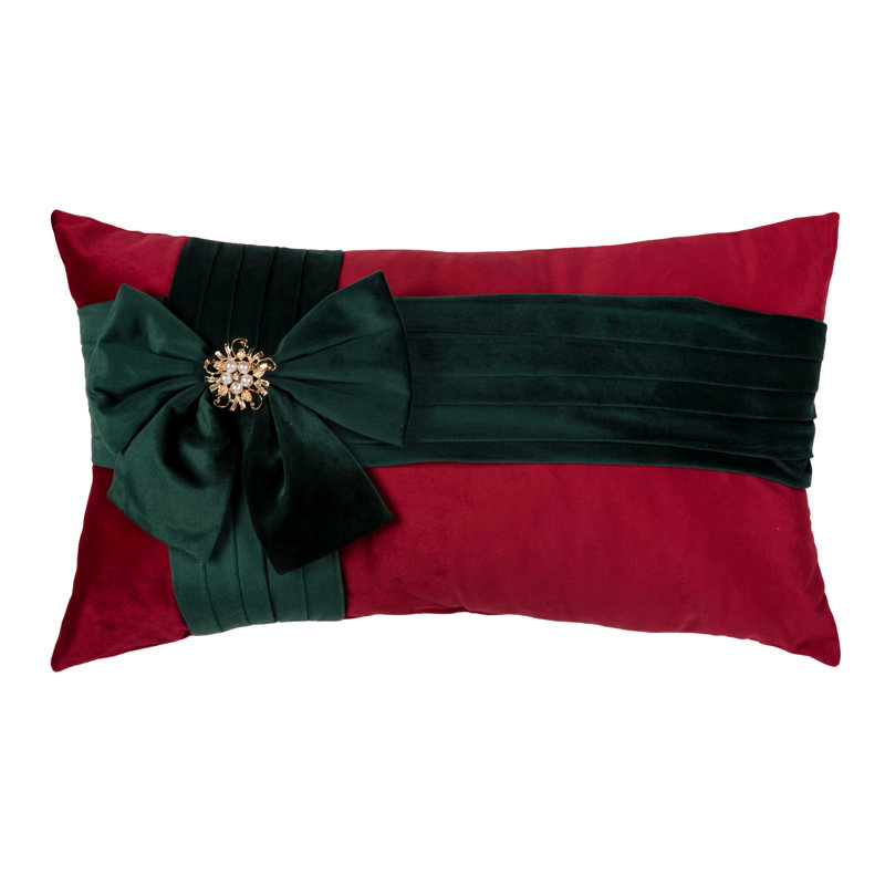 Coussin décoratif rouge 22 "x 13"