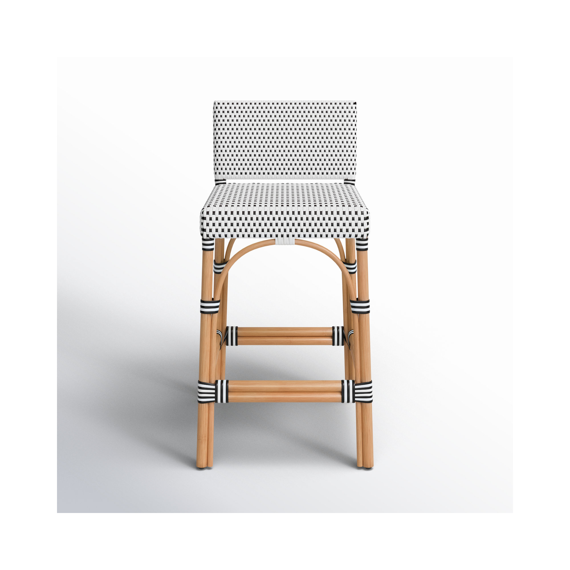 Estella Counter Stool, White/Navy Dot, Counter Stool 24" Seat Height