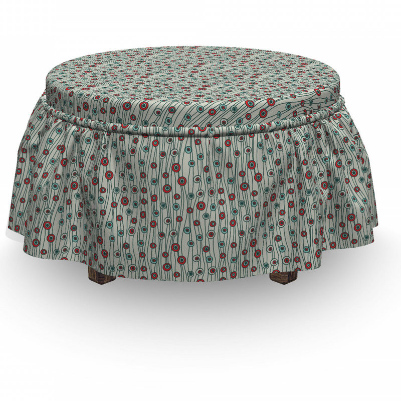 Ensemble de housse pour repose-pieds à coussins carrés 2 pièces geometry fine lines