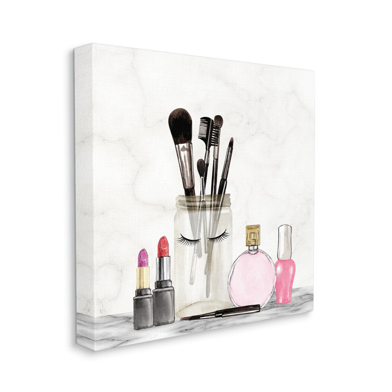 Pinceaux à maquillage tendance par Kim Allen - peinture sur toile tendue, H 30 po x l 30 po x P 1,5 po