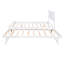 Lit plateforme blanc avec lit gigogne réglable en bois de pin et taille combinée faite de matériaux solides-615807145