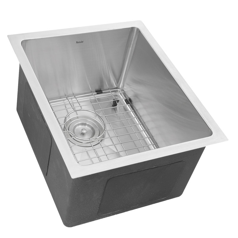 Pro Series 15'' L Single Bowl Stainless Steel Kitchen Sink