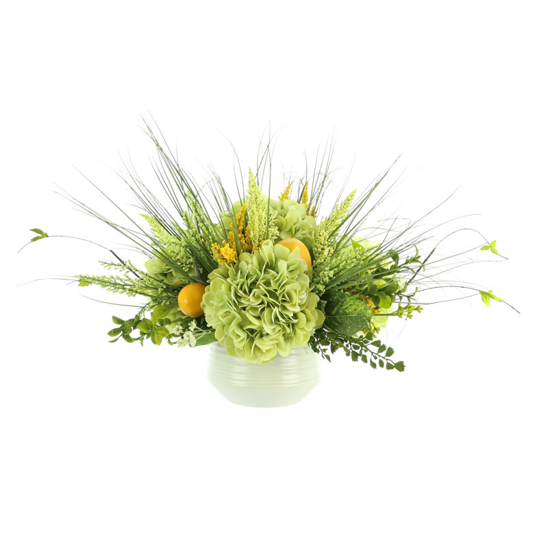 Hydrangea, Heather And Lemon Floral Arrangement
