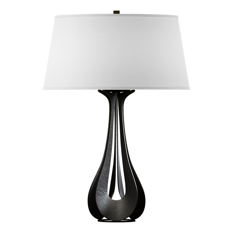 Lampe de table 25,3 po Lino, Anna ton naturel, Noir