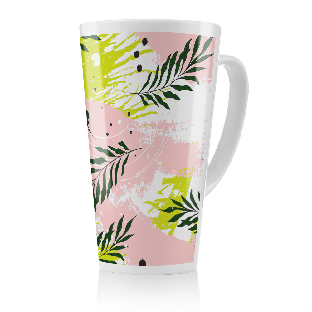Leaves On Brush Strokes Latte Mug