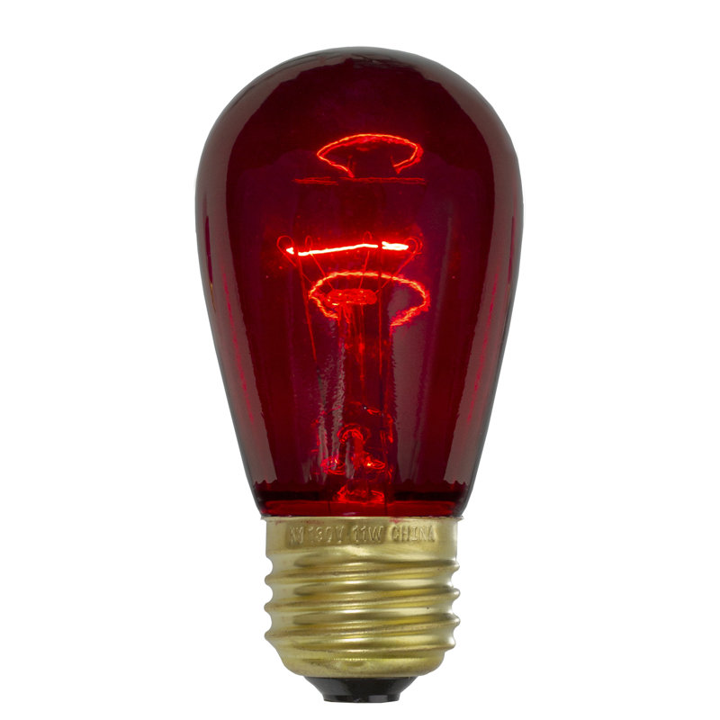 Ampoules incandescentes E14 de rechange à culot rouge E26 - 11 watts
