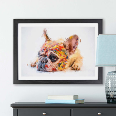 Painted French Bulldog - Framed Print